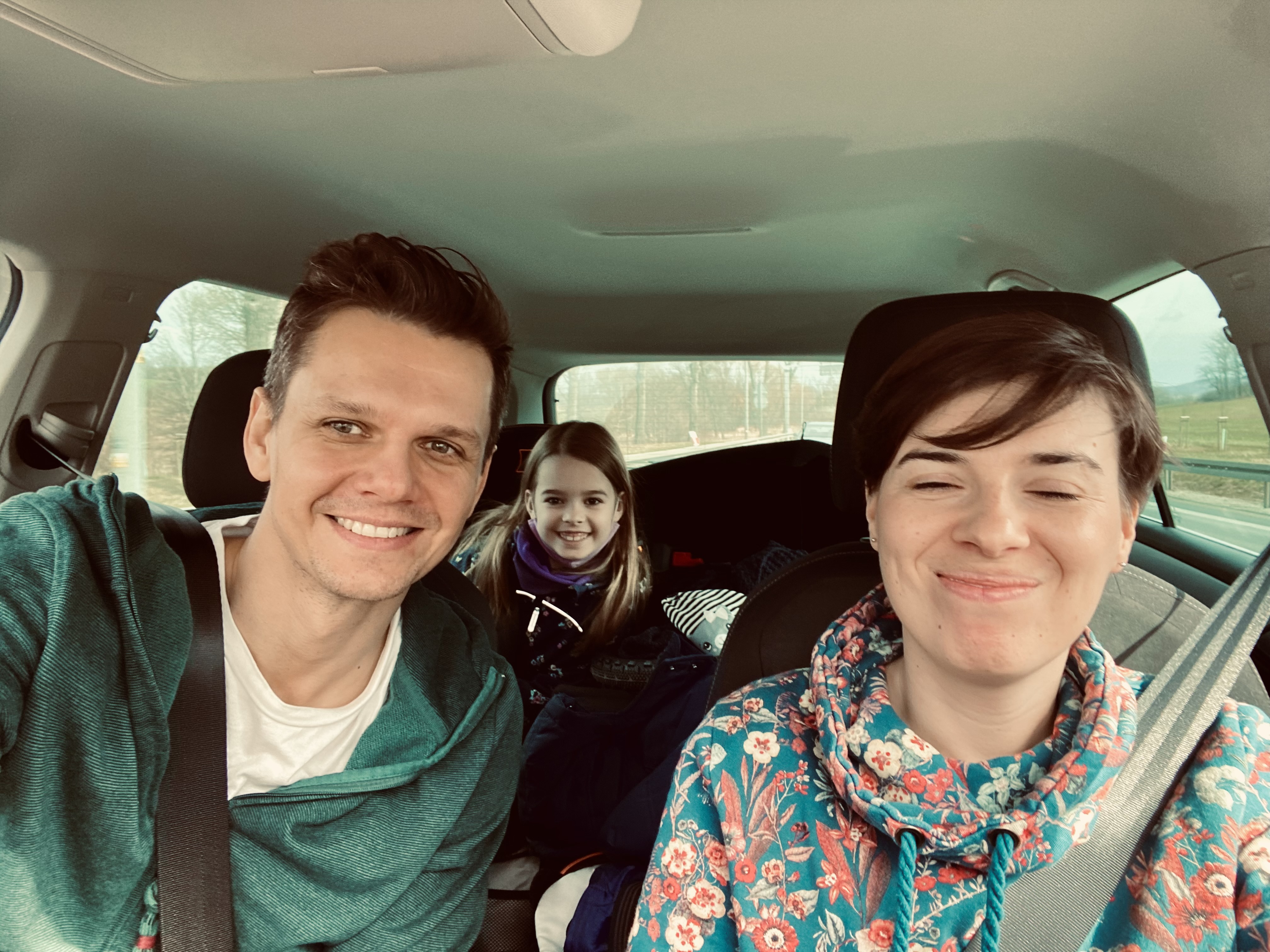 Witek with family on a road trip